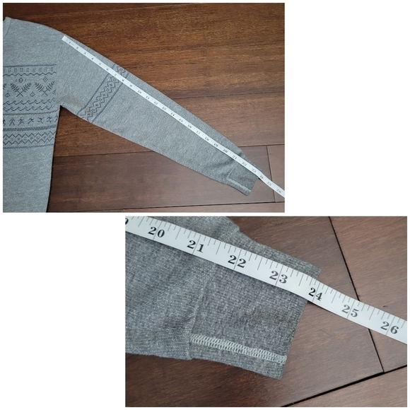 Make It Good Organic Cotton Gray Thick Knit Fair Isle Print Top Women's Size XS - Picture 6 of 6